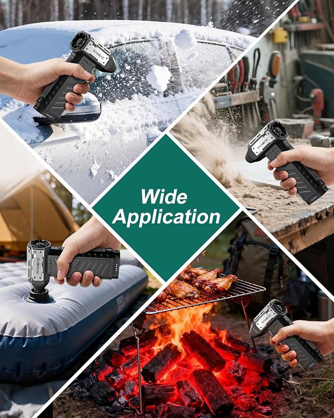 FANEAC X305 Compressed Air Duster with 2 Removeable Battery, 3-Speed Adjustable & 4 Nozzles, Ultra-Powerful 32mm 150,000 RPM BLDC, for Keyboard, Computer, House Cleaning