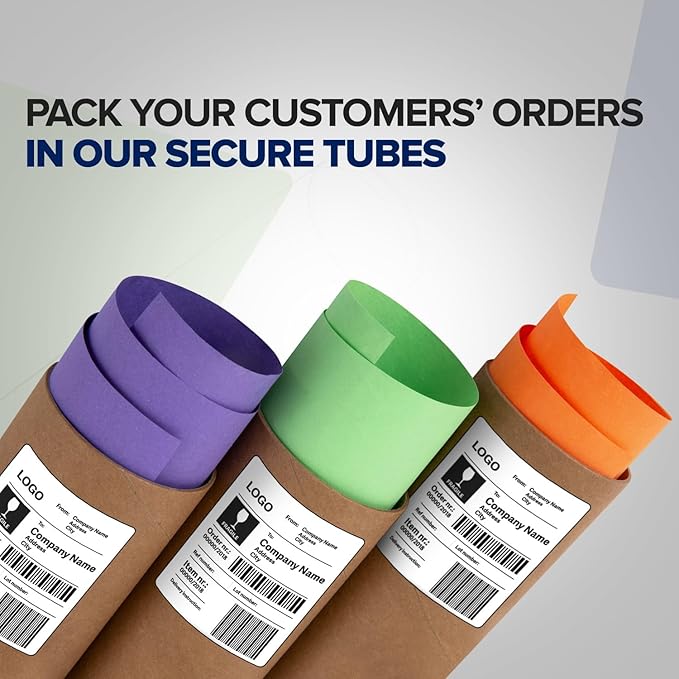 4" x 6" Reinforced Kraft Paper Mailing Tubes, Pack of 6 Tubes with 2 Caps Each – USPS Approved Poster Tube – Made in USA Cardboard Tube for Shipping and Storing Posters, Prints, Artwork, or Documents