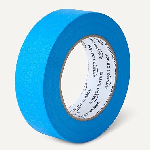 Amazon Basics Painters Tape, 1.41" x 60-Yard, 4 Rolls, Blue