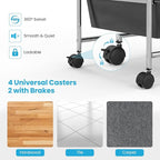 GLACER 15 Drawers Rolling Cart, Storage Cart with w/Removable Drawers & Steel Frame, Multipurpose Organizer Cart w/Sleek Handle, Utility Cart on Lockable Wheels for Home, School, Office (Grey)