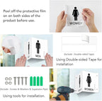 Faittoo Restroom Sign, Bathroom Signs, 4 Pack 6 x 8 Inches Acrylic Sign, for Office or Business Bathroom and Toilet Door or Wall Decor, Indoor Outdoor Use, White (Men and women Set)
