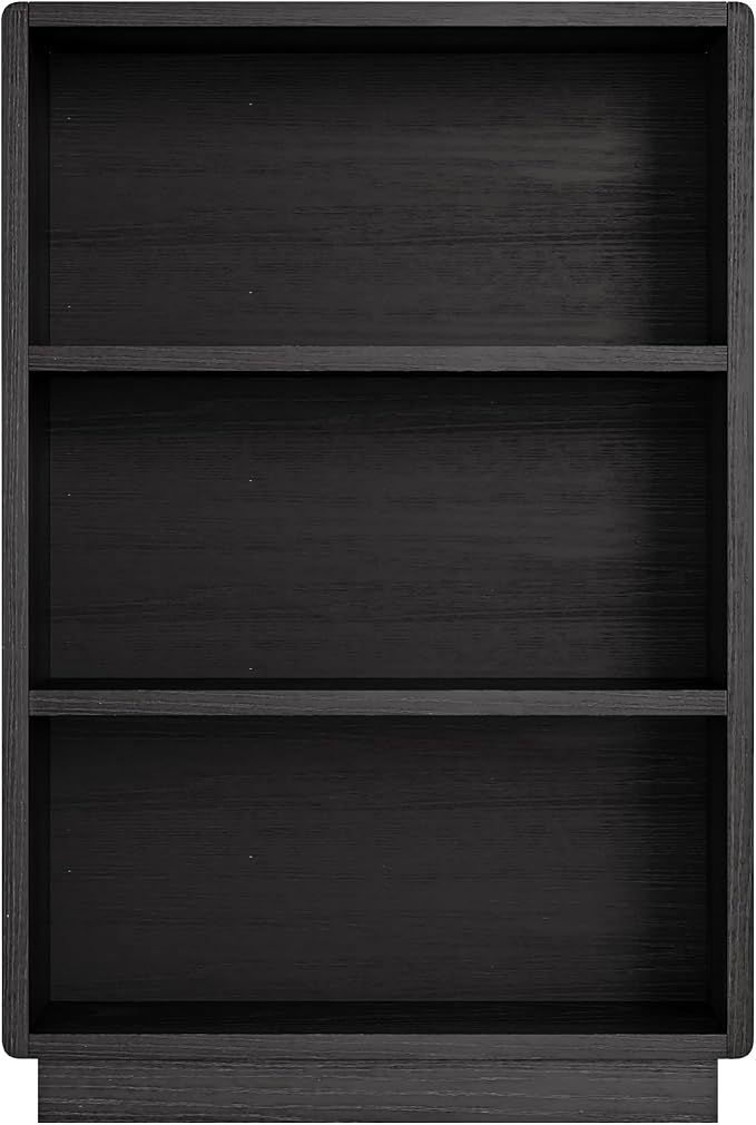 ChooChoo 3-Tier Bookcase, Wooden Bookshelf, Farmhouse Bookshelf with Open Storage, Tall Bookcase for Bedroom and Home Office, Black
