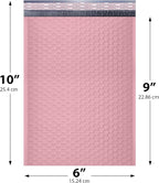 Light Pink Small Poly Bubble Mailers 6x10 inch #0 | Self Seal Padded Envelopes | Cushioned Bubble Mailer | Usable Size 6x9 | WaterProof | Lightweight mailing Shipping Bags | 250 Pack Bulk