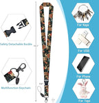 ID Badge Holder with Lanyard, Lanyards for ID Badges ID Card Holder, Cute Badge Reel Badge Clip Retractable, Teacher Nurse School Student Office Gifts Vintage Floral Bookshelf