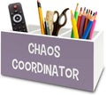 XPH Chaos Coordinator Purple Pen Pencil Holder Organizer for Desk, Thank You Gifts for Women Men Coworkers Boss Leader Manager, Appreciation Gifts Wooden Box Sign for Office Tabletop Decorations