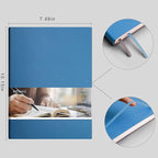 EMSHOI Dotted Journal Bullet Notebook,192 Numbered Pages B5 Large Dot Grid Composition Notebook with 100gsm Thick Dotted Paper, Softcover Leather, Inner Pocket, 7.48"x10.15"-LightBlue