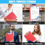 Red Plastic Clipboard with Storage,TFDLCG zm High Capacity Clip Boards 8.5x11,A4 Binder Nursing Clipboard Folder Heavy Duty for Women Teachers Work,School Office