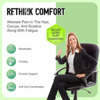 Aurssa Air Fiber Office Chair Cushion - Ergonomic Seat Cushion for Orthopedic Coccyx, Relief Hip & Back Support - Doctor Recommended Cushion for Long Sitting Worker Driver & Handicapped (Black)