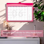 Yoment Desk Calendar 2026, Jan 2026-Dec 2027, 2026 Desk Calendar Large 17 x 12, 2026 Calendar with Plastic Cover, Pockets, to-Do Lists, Desktop Wall Calendar 2026-2027 for Office School Home, Pink
