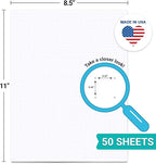 321Done Dot Grid Notepad – Dotted Graph Paper, Letter Size Large (8.5x11) – Made in USA – 50 Sheets Dotted for Bullet Planning Journaling Thick Paper 1/5” (0.20") Dots Notes Writing White