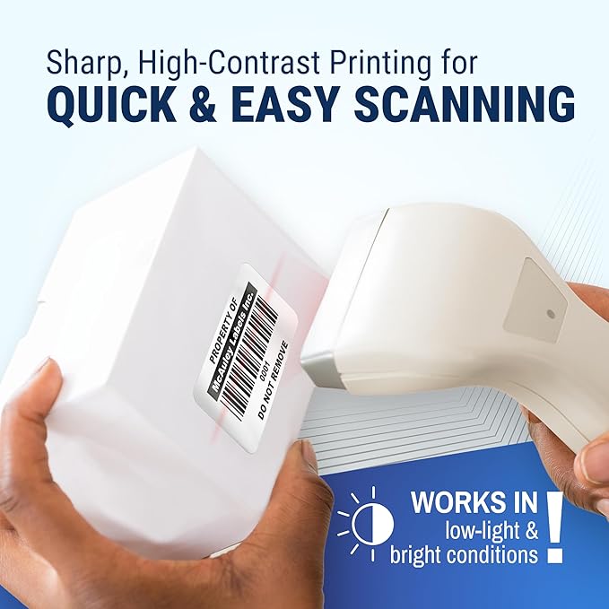 McAuley Labels Custom Asset Tags for Equipment – Numbered, Permanent, Adhesive, Metalized Silver Polyester - ID Label - 1.5x0.75 Inches