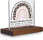 Special Education Director Gift Leopard Rainbow Desk Plaque, Inspirational Office Decor for SPED Leaders, Difference Maker Appreciation Sign PA081