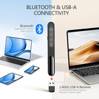 Norwii Rechargeable Bluetooth Presentation Clicker with Green Pointer, Wireless Presenter, PowerPoint Presentation Remote, Slide Clicker with 328ft Range for Teacher and Presenter, macOS Applicable
