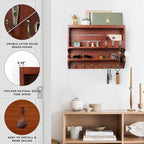 Mutsault Key Holder for Wall, Mail Organizer Wall Mounted, Auburn
