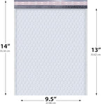 White 10x13 Inch Poly Bubble Mailers |Self Seal Padded Envelopes for Thick books | Air Cushioned Bubble Mailer | Usable Size 9.5x13 Inch | Waterproof Lightweight Mailing Shipping Bags | 100 Pack Bulk