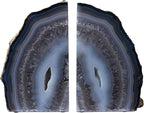 Nature's Decorations Agate Bookends - A Quality Natural Geode with Non-Skid Rubber Bumpers for Shelves, Office, Home Decor - Heavy Duty Cool Crystal Stone (3-4 LB)