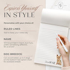 Personalized Stationery Dog Themed Note Pads, Choose from 85 Breeds Dog Stationery Set, Personalized Notepads for Dog Lovers, as Gift or To-do List Stationary, Lined/Unlined Custom Notepads - Dogs Pad