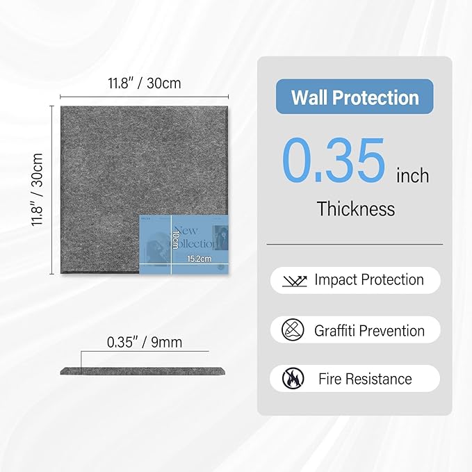Baysola Large Cork Boards for Walls – 48" x 36" Self Adhesive Felt Wall Tiles, Ideal for Office Wall Organizing Bulletin Board, Easy to Install Cork Boards Felt Board