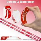 Visitor Badge Lanyards Volunteer Badge Holder with Clips (25 pcs) - Reusable Temporary ID Pass for Office, School, Events PVC Plastic Security Cards for Exhibition Guest by OSTENBIG (Red)
