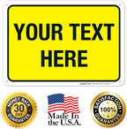 Personalized Custom Yellow Background Customize for Office, Business, Workplace, Home, Airbnb, Delivery Sign, 10x7 Inches, Rust Free .040 Aluminum, Fade Resistant, Made in USA by Sigo Signs