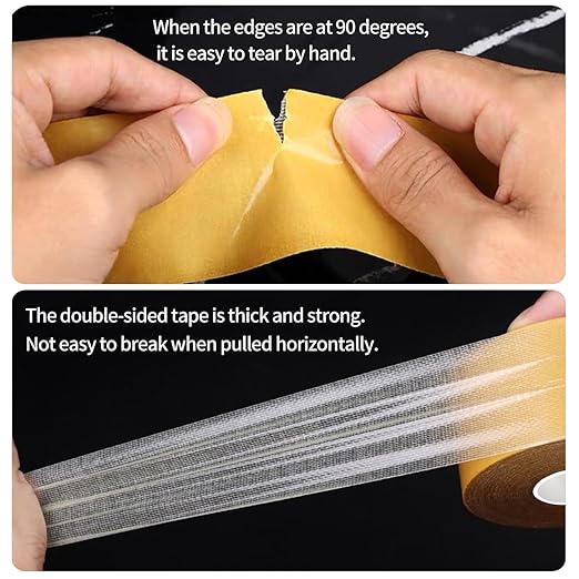 KAIYUER Thin Double Sided Rug Tape Heavy Duty,2" x 66 FT,Carpet Tape for Rug Fixed,Wall,mats and Woodworker, Super Sticky Cloth Tape,Residue Free