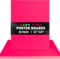 Hygloss Medium Poster Board 11x14 - 25 Neon Pink Single Color Poster Boards Bulk Pack - 10 Pt. Thickness Colored Poster Board Paper for Projects, Signs, Displays - Posterboard Multipack 11" x 14"
