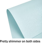 24 Sheets Blue Shimmer Cardstock 8.5 x 11 Metallic Paper, Goefun 80lb Card Stock Printer Paper for Invitations, Weddings, Parties, Showers