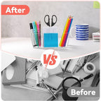 Zioffiel Scalloped Acrylic Pen Pencil Marker Cup Holder Organizer for Desk 4 Compartments, Clear Makeup Brush Holder With Removable Dividers
