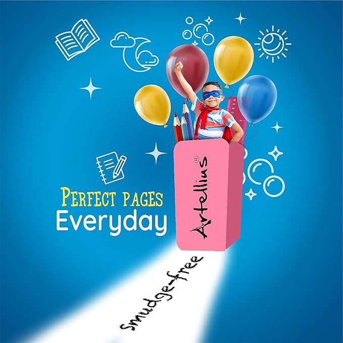 Artellius Teacher Supplies Erasers - Pink, Large 150-Count - Pencil Erasers for Kids & Classroom Use