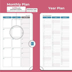 IN-LUXPRO Planner 2026 Daily Weekly and Monthly,6.5"x3.75",12 Months Spiral Bound Calendar Agenda with Self-adhesive Pen Holder,2026 Appointment Book with Vegan Leather Soft Cover,Rose Red