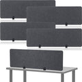 Yaomiao 4 Pack Acoustic Desk Divider Soundproof Desk Privacy Panel Freestanding Partitions Sound Absorbing Divider for Office Reduce Noise and Visual Distractions 47.3" x 16"(Dark Gray)