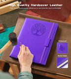 Biuwory Lined Journal Notebook for Women Men,256 Pages A4 Large Hardcover Leather Journals for Writing,Travel,Business,Work,School,College Ruled Notebooks for Note Taking, Diary Notepad 8.6"×11"