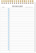 To Do List Notepad, Undated Daily Planner Notepad with To Do List Notebook Checklist Planner Spiral Waterproof Notepad for Office Supplies, School Planner, Blue, 52 Sheets, 5.5"*8.3" A5 Size