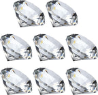 PATIKIL 8 Pcs Diamond Crystal Paperweight, 40mm / 1.57 Inch Crystal Paperweight Paper Weight for Home Office Desktop Table Decor Wedding Party Jewelry Ornaments, Clear