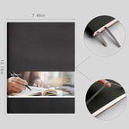 EMSHOI Dotted Journal Bullet Notebook, B5 Large Softcover Leather Journal, 192 Numbered Pages 100gsm Thick Dot Grid Notebook for Drawing Women Men Work School Supplies, 7.48"x10.15"-Black