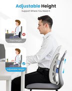 COMFIER Heated Lumbar Support Pillow with Vibration Massage, Back Support Cushion for Office Chair, Adjustable Height up to 18.1 in – Thoughtful Gifts for Mom Dad Women Men