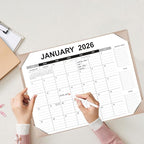 Desk Calendar 2026-2027 with Desk Mat – 22" x 17" Large Desk Pad Calendar Runs from January 2026 to June 2027, Office Supplies Desktop Monthly Calendar for Home & Office