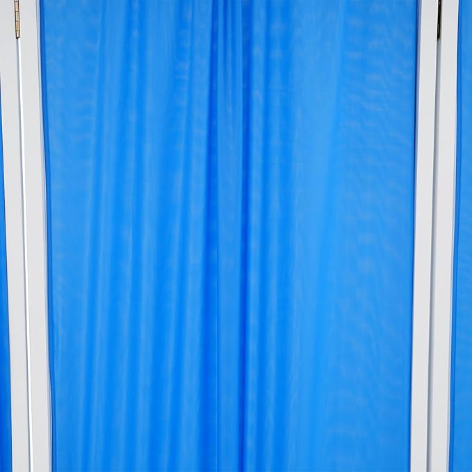 Medical Privacy Screens, Waterproof Nylon Fabric, 98.4 * 70.9 in Foldable Rolling Medical Privacy Screen with Silent Wheels, Suit for Hospitals, Clinics, and Nursing Homes (Blue, 5 Panels)