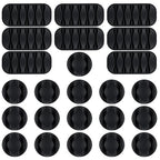 Sorcristy Cable Clips Cord Holder - 24 Pack Black Adhesive Cable Organizer for Desk, Car, Nightstand - Cord Management Clips for Phone Chargers, USB, Computer Cables