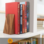 DRELIFAM Walnut Book Ends Heavy Duty Handmade Bookends for Shelves Book Ends Decorative to Hold Heavy Books (Walnut Wood Small)