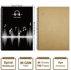 MAXCURY Blank Sheet Music Composition Manuscript Staff Paper Art Music Notebook Black 100 Pages 26x19cm (DJ)
