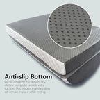 BlissfulNest Foot Rest Pillow for Under Desk at Work Office Footrest High Density Memory Foam Cooling Fabric Height Adjustable Foot Elevation Firm Feet Rest