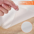 17.5" X 120" Refrigerator Liners Shelf Liner, Fridge Liners Non Slip Washable, Drawer Liners Non Adhesive Waterproof, Durable Fridge Mats for Glass Shelves, Cupboard, Pantry, Clear