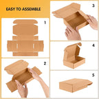 JOWLOT 9x6x3 inch Small Shipping Boxes Set of 25, Brown Corrugated Cardboard Box Literature Mailer for Mailing Packing Moving and Storage