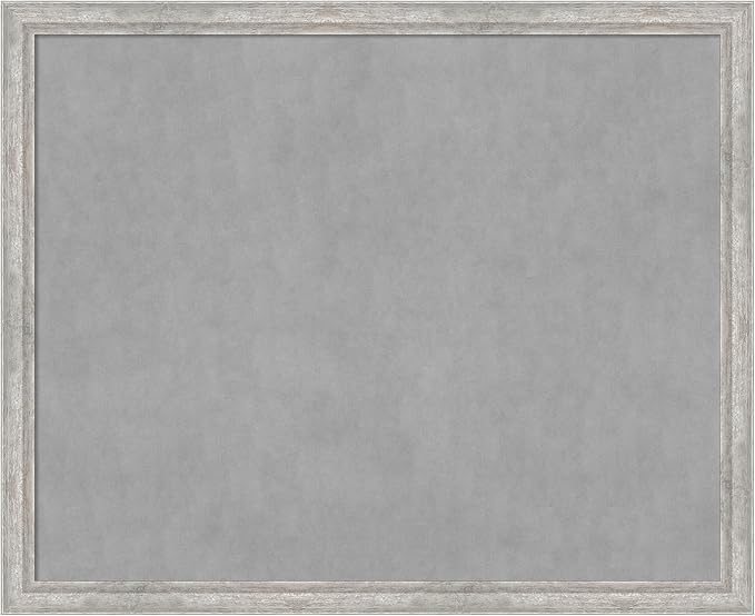 Amanti Art Silver Framed Magnetic Board 35x43 X-Large Vision Board for use with Magnets, 100% Metal Sheet to Display Items as Office Decor or for Home Organization in mudroom, Kitchen or Kids Room