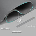 Leather Desk Pad Protector, 39.4'' X 17'' Large Mouse Pad, Office Desk Mat, Non-Slip PU Leather & Suede Base Desk Blotter, Laptop Desk Pad, Desktop Mat for Office Home, Dark Gray