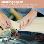 Fainne Masking Tape Bulk General Purpose Masking Painting Tape 55 Yards for Painting Home Office School Stationery Arts Crafts Basic Use, Easy Removal(3 Rolls,6 Inch)