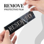 6 Reserved Table Signs – Black Stainless Steel with Silver Mirror Lettering | Elegant, Durable & Reusable Reserved Signs for Wedding Receptions & Restaurants | Wedding Accessories & Restaurant Supplies by Adaptic Group®