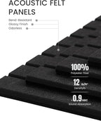Fluxynara Large Felt Bulletin Board 36" x 24" Cork Board Alternative-6 Pack with 40 Safe Removable Adhesive Tabs, Cork Boards for Walls Cork Board for Home Office Classroom Pin Board (Black)