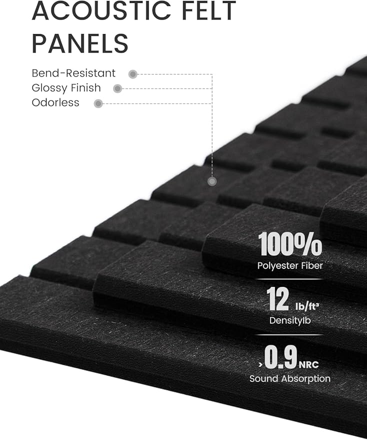 Fluxynara Large Felt Bulletin Board 48" X 36" Large Cork Board Alternative-12 Pack with 70 Safe Removable Adhesive Tabs, Cork Boards for Walls Cork Board for Home Office Classroom Pin Board (Black)